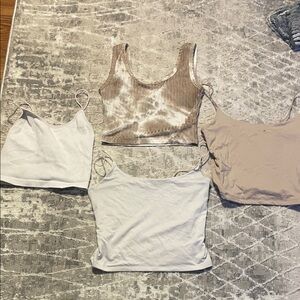 Bluenotes Women's Crop Tops - White, Cream, Tan, Brown